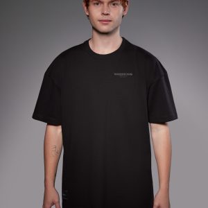 Camiseta Hombre color Negro logo Gris