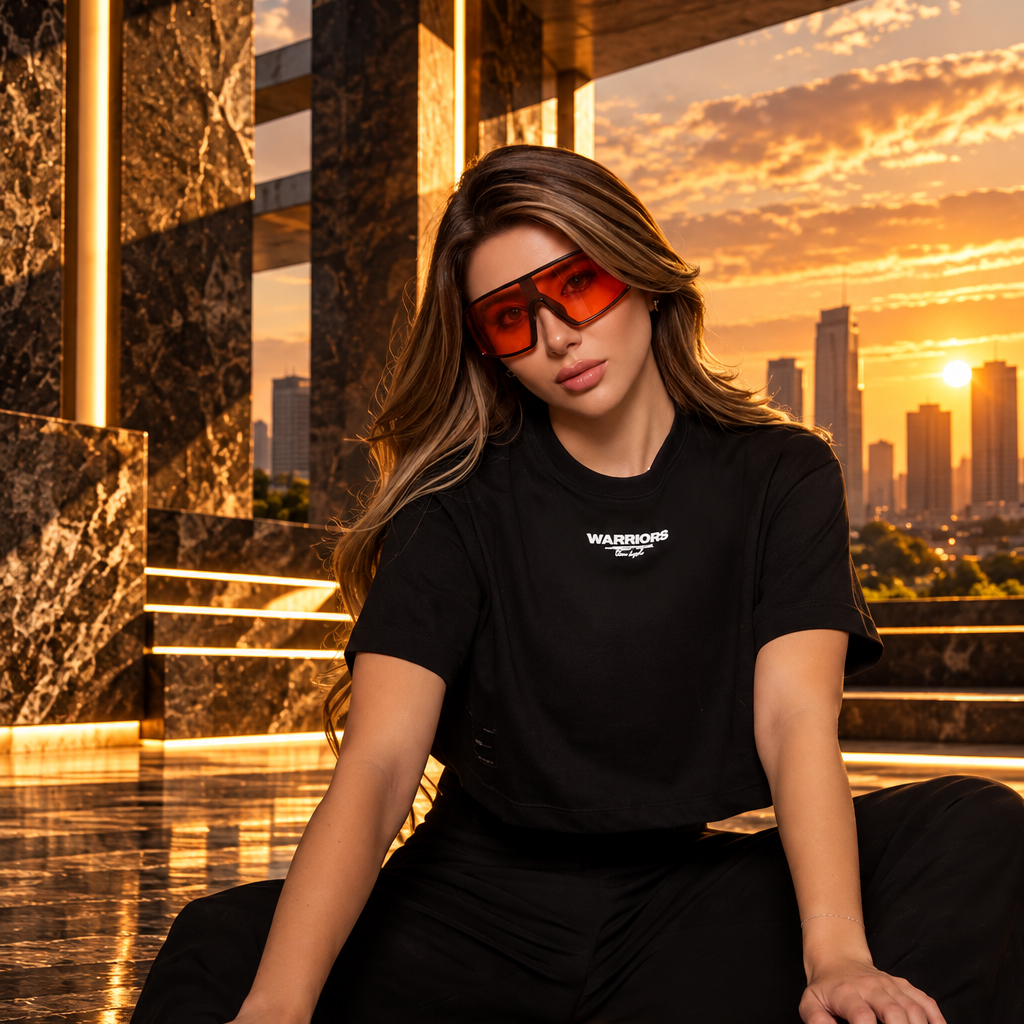 Guerrera urbana al atardecer
